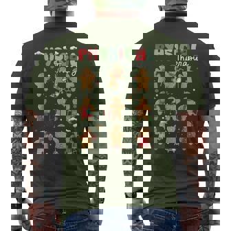 Gingerbread Physical Therapy Pt Physical Therapist Christmas Men's T-shirt Back Print - Thegiftio