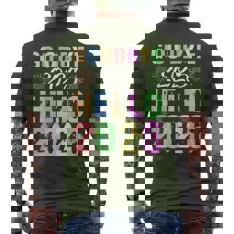 Goodbye 2025 Hello 2026 Christmas Lights Happy New Year 2026 Men's T-shirt Back Print - Thegiftio