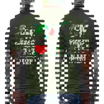 My Grandson Stole My Heart Christmas Family Holiday Pajamas Men's T-shirt Back Print - Thegiftio