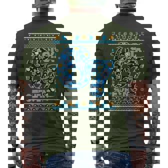 Hanukkah 67 Festive Dreidel Ugly Sweater Jew Six Seven 6 7 Men's T-shirt Back Print - Monsterry