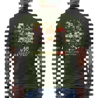 Happy Hallothanksmas Gnomes Lover Halloween Merry Christmas Men's T-shirt Back Print - Monsterry