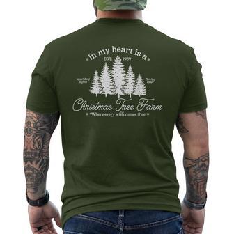 In My Heart Is A Christmas Xmas Tree Farm Vintage Clothing Men's T-shirt Back Print - Thegiftio UK
