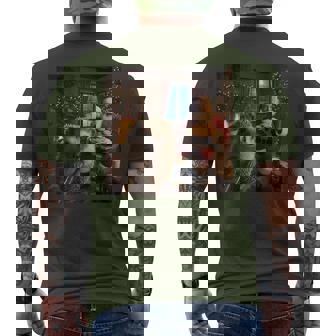 Hedgehog Selfie With Santa Claus Christmas Meme Men's T-shirt Back Print | Seseable UK