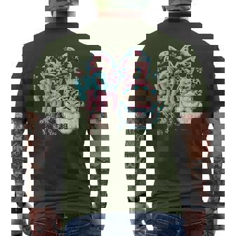 Ho Ho Ho Faux Crochet Leopard Santa Xmas Holiday Christmas Men's T-shirt Back Print | Seseable CA