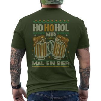 Ho Ho Hol Mir Mal Ein Bier Ugly Christmas Weihnachten T-Shirt mit Rückendruck - Geschenkecke