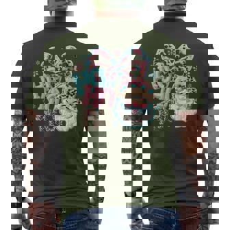 Ho Ho Ho Santa Coquette Bow Leopard Merry Christmas Holiday Men's T-shirt Back Print | Seseable CA