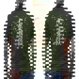 Holiday Santa Hat & Christmas Light Xmas Labrador Dog Men's T-shirt Back Print - Thegiftio