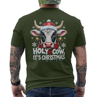 Holy Cow It’S Christmas Farm Holiday Men's T-shirt Back Print - Thegiftio UK