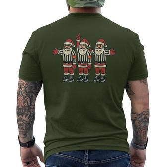 Ice Hockey Christmas Santa Referee Xmas Men's T-shirt Back Print - Thegiftio UK