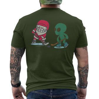 Ice Hockey Christmas Santa Xmas Men's T-shirt Back Print - Thegiftio UK