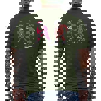 Ice Hockey Christmas Sasquatch Santa Xmas Men's T-shirt Back Print - Seseable