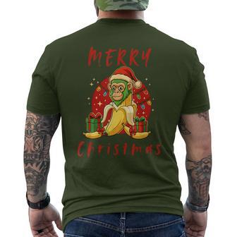Italian Brainrot Christmas Chimpanzini Bananini Christmas Men's T-shirt Back Print - Thegiftio UK