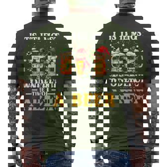 It's Most Wonderful Time For A Beer Drinking Merry Christmas Men's T-shirt Back Print - Monsterry