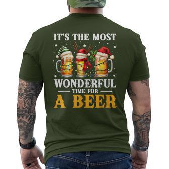It's Most Wonderful Time For A Beer Drinking Merry Christmas Men's T-shirt Back Print - Thegiftio UK