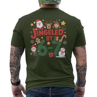 Jingled By 67 Six Seven Meme Christmas Men's T-shirt Back Print - Monsterry