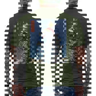 Kaiju Christmas Santazilla Japanese Monster Boys Men Men's T-shirt Back Print - Monsterry