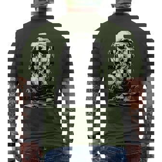 Labrador Retriever Dj Sunglasses Santa Dog Christmas Music Men's T-shirt Back Print | Mazezy