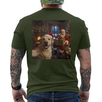 Labrador Selfie With Santa Claus Christmas Meme Men's T-shirt Back Print - Thegiftio UK