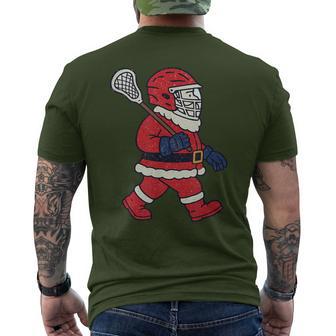Lacrosse Christmas Santa Lax Player Xmas Men's T-shirt Back Print - Thegiftio UK