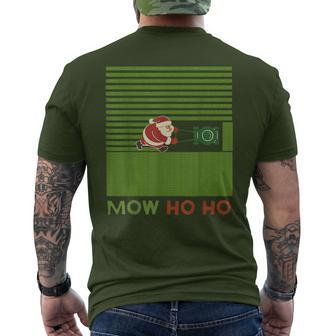 Lawn Mower Christmas Vintage Santa Lawn Mowing Xmas Men's T-shirt Back Print - Thegiftio UK