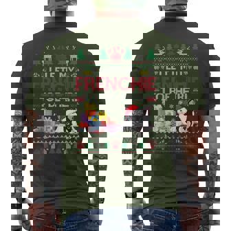 I Left My Frenchie To Be Here French Bulldog Ugly Christmas Men's T-shirt Back Print - Thegiftio