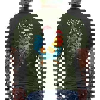 Let The Chaos Begin Raccoon Riding Rooster Christmas Men's T-shirt Back Print | Mazezy