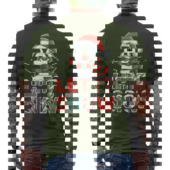 Let It Snow Cute Penguin Christmas Santa Hat Holiday Men's T-shirt Back Print | Seseable UK