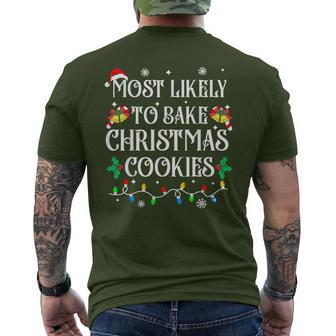 Most Likely To Bake Christmas Cookies Family Matching Men's T-shirt Back Print - Thegiftio