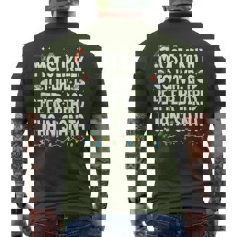 Most Likely To Have A Better Beard Than Santa Christmas Men's T-shirt Back Print - Monsterry