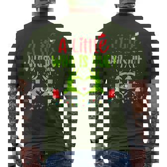 A Little Who Is Due Christmas Pregnancy Announcement Men's T-shirt Back Print - Thegiftio