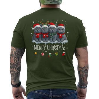 Meowy Catmas Cat Christmas Tree Xmas Exotic Shorthair Men's T-shirt Back Print - Thegiftio UK