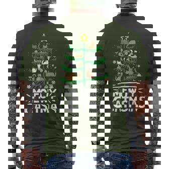 Meowy Catmas Cat Christmas Tree Xmas Santa Cat Men's T-shirt Back Print - Monsterry