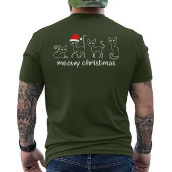 Meowy Christmas – Cute Cat Holiday Men's T-shirt Back Print - Thegiftio UK