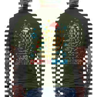 Merry Chrismukkah Happy Christmas Hanukkah Matching Family Men's T-shirt Back Print - Monsterry
