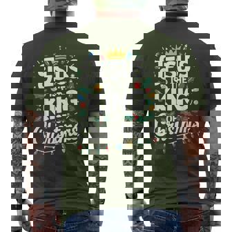 Merry Christmas Family Matching Jesus Is King Of Christmas Men's T-shirt Back Print - Monsterry