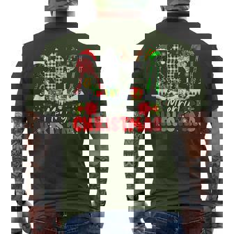 Merry Christmas Leopard Colorful Bartender Tools Santa Elf Men's T-shirt Back Print - Seseable