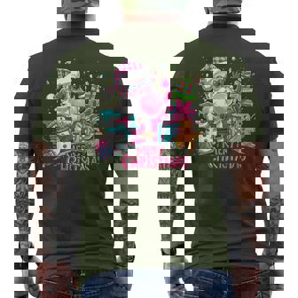 Merry Christmas Pink Santa Claus Vintage Retro Xmas Holiday Men's T-shirt Back Print | Seseable FR