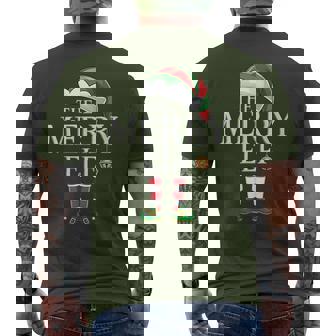 Merry Elf Squad Christmas Matching Pajama Xmas Party Elf Men's T-shirt Back Print | Seseable CA