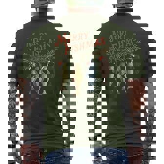 Merry Fishmas Santa Fishing Fisherman Christmas Men's T-shirt Back Print | Seseable FR