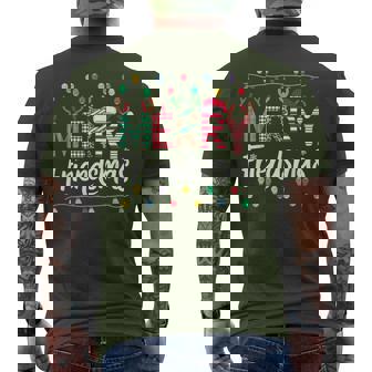 Merry Friendsmas Christmas Friends Party Matching Men's T-shirt Back Print - Seseable