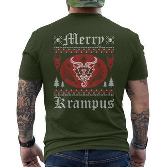 Merry Krampus Christmas Xmas Horror Ugly Sweater Evil Pajama Men's T-shirt Back Print - Thegiftio