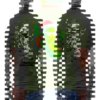 Merry Picklemas Cool Pickle With Christmas Tree Men's T-shirt Back Print - Seseable