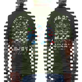 Be Merry Snowman Line Dance Christmas Holiday Dancing Men's T-shirt Back Print - Thegiftio