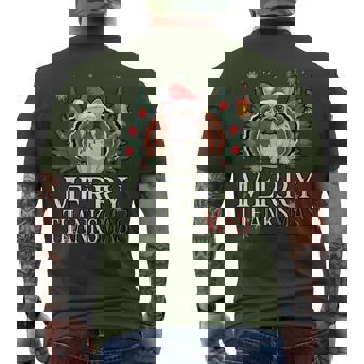 Merry Thanksmas Santa French Bulldog Thanksgiving Xmas Men's T-shirt Back Print - Seseable