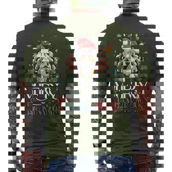 Merry Thanksmas Santa Pitbull Dog Happy Thanksgiving Xmas Men's T-shirt Back Print | Seseable FR