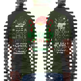 On The Naughty List And I Regret Nothing Christmas Men's T-shirt Back Print - Monsterry