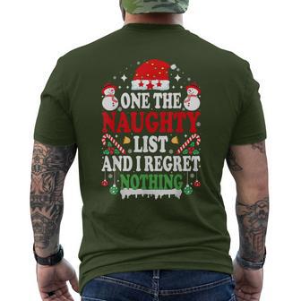 On The Naughty List And I Regret Nothing Christmas Men's T-shirt Back Print - Thegiftio UK