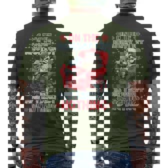 On The Naughty List And I Regret Nothing Raccoon Christmas Men's T-shirt Back Print - Thegiftio