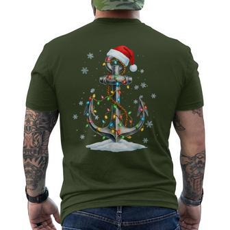 Nautical Anchor Christmas Lights Boating Sailor Men's T-shirt Back Print - Thegiftio UK