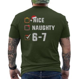 Nice Naughty 6 7 Christmas Six Seven Meme Xmas Men's T-shirt Back Print - Thegiftio UK